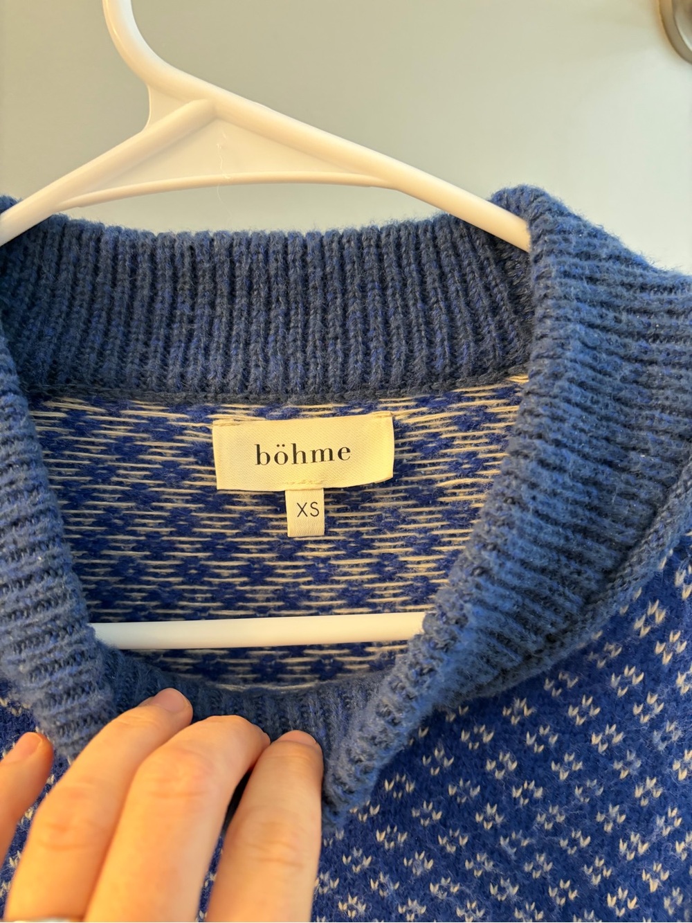 bohme Cobalt Blue Patterned Turtleneck Sweater - Picture 5 of 5